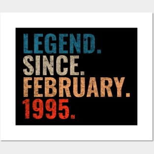 Legend since February 1995 Retro 1995 birthday shirt Posters and Art